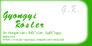 gyongyi rosler business card